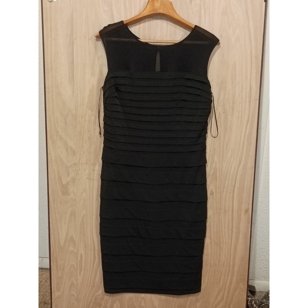 Sangria - Black Bodycon zip mesh top mother of bride formal dress women‎ size 16